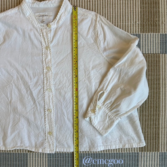 THE GREAT off-white button-up cropped shirt - Picture 5 of 7